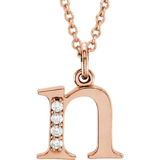 Lowercase Diamond Initial Necklace - Luvona