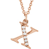 Lowercase Diamond Initial Necklace - Luvona