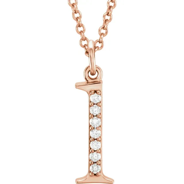 Lowercase Diamond Initial Necklace - Luvona