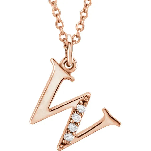 Lowercase Diamond Initial Necklace - Luvona