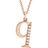 Lowercase Diamond Initial Necklace - Luvona