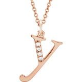 Lowercase Diamond Initial Necklace - Luvona