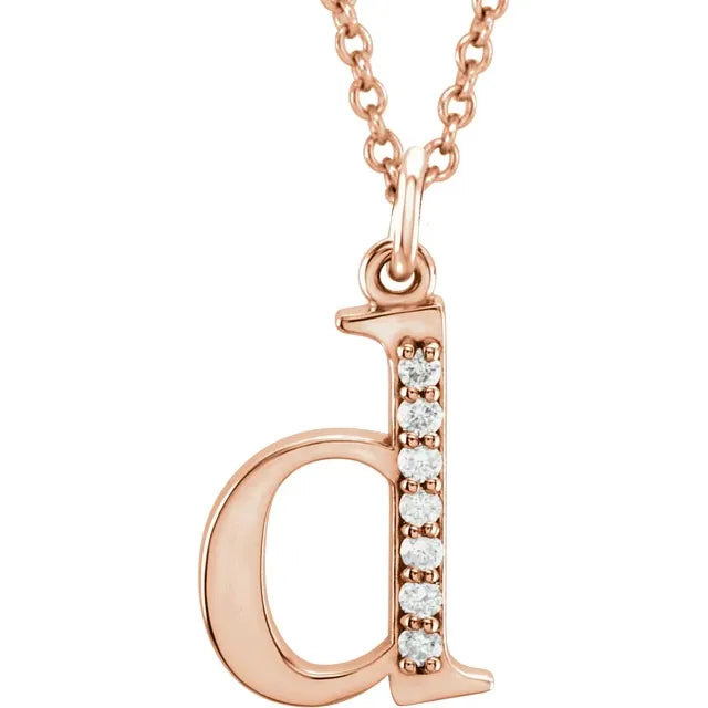 Lowercase Diamond Initial Necklace - Luvona