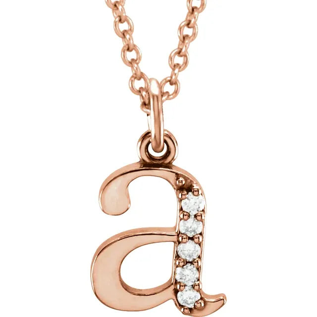 Lowercase Diamond Initial Necklace - Main Image