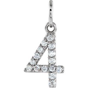 Natural Diamond Numeral Charm - Luvona