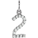 Natural Diamond Numeral Charm