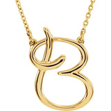 14K White Script Initial A 16" Necklace