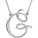 14K White Script Initial A 16" Necklace