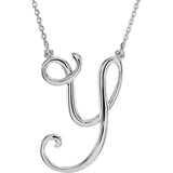 14K White Script Initial A 16" Necklace