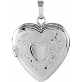 Sterling Silver 22.25x16 mm Engravable Heart Locket