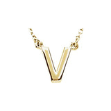 14K White Block Initial R 16" Necklace