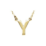 14K White Block Initial R 16" Necklace