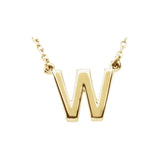 14K White Block Initial R 16" Necklace