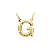 14K White Block Initial R 16" Necklace