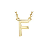 14K White Block Initial R 16" Necklace