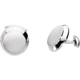 14K White Mens Cufflinks in Round Shape