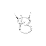 14K White Script Initial A 16" Necklace