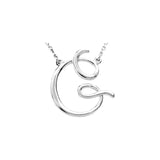 14K White Script Initial A 16" Necklace