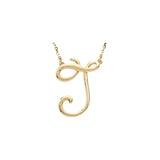 14K White Script Initial A 16" Necklace