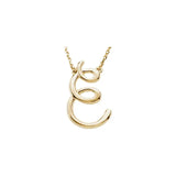 14K White Script Initial A 16" Necklace