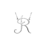 14K White Script Initial A 16" Necklace