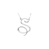 14K White Script Initial A 16" Necklace