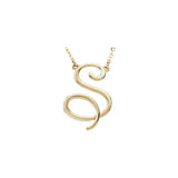 14K White Script Initial A 16" Necklace