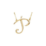 14K White Script Initial A 16" Necklace