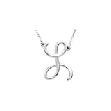 14K White Script Initial A 16" Necklace