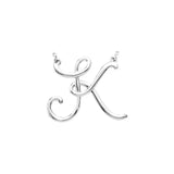 14K White Script Initial A 16" Necklace