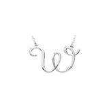 14K White Script Initial A 16" Necklace