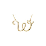 14K White Script Initial A 16" Necklace