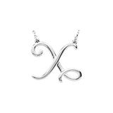 14K White Script Initial A 16" Necklace