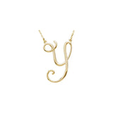 14K White Script Initial A 16" Necklace