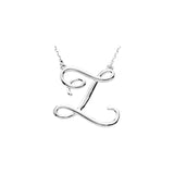 14K White Script Initial A 16" Necklace