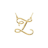 14K White Script Initial A 16" Necklace