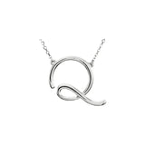 14K White Script Initial A 16" Necklace