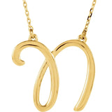 14K White Script Initial A 16" Necklace