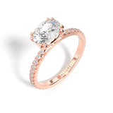 East-West Oval Diamond Engagement Ring