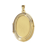 14K Yellow Engravable Oval Locket - Luvona