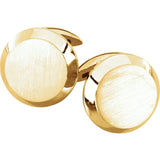 14K White Mens Cufflinks in Round Shape