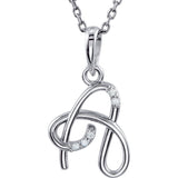 Sterling Silver .025 CTW Diamond Initial A 18" Necklace - Luvona