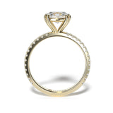 East-West Oval Diamond Engagement Ring