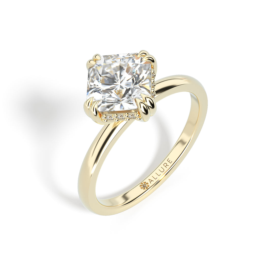 Double Prong Hidden Halo Ring by Allure