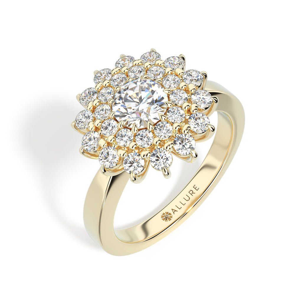 Floral Diamond Engagement Ring by Allure