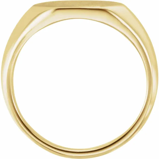 12x10 mm Geometric Signet Ring Side View- Luvona