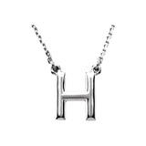 14K White Block Initial R 16" Necklace