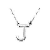 14K White Block Initial R 16" Necklace