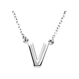 14K White Block Initial R 16" Necklace