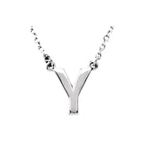 14K White Block Initial R 16" Necklace